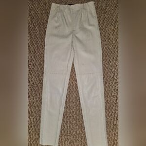 Zara Off-White/Faux Leather Pants